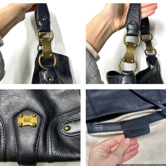 MICHAEL Michael Kors Espresso Black Leather Hobo Shoulder Bag - Picture 11 of 16